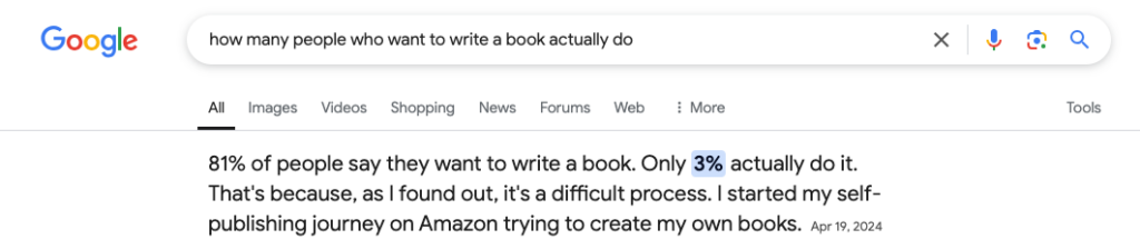 How many people who want to write a book actually do